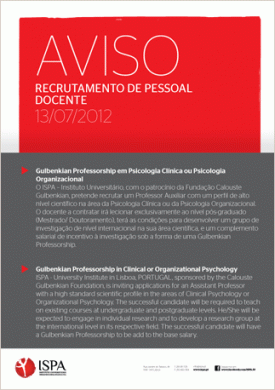Gulbenkian Professorship in Clinical or Organizational Psychology 